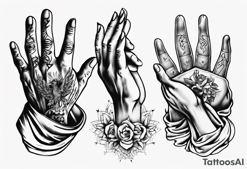 Praying hands tattoo idea