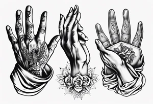 Praying hands tattoo idea