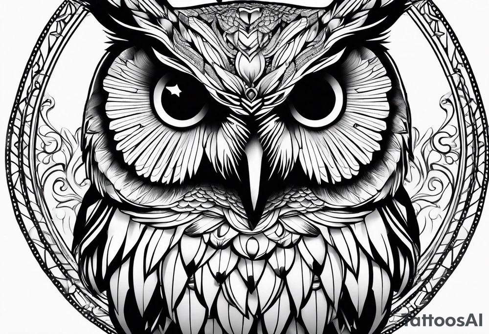 Majestic owl tattoo idea