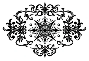 mytical shaman and mytolog style ornament with ancient rhyme tattoo idea