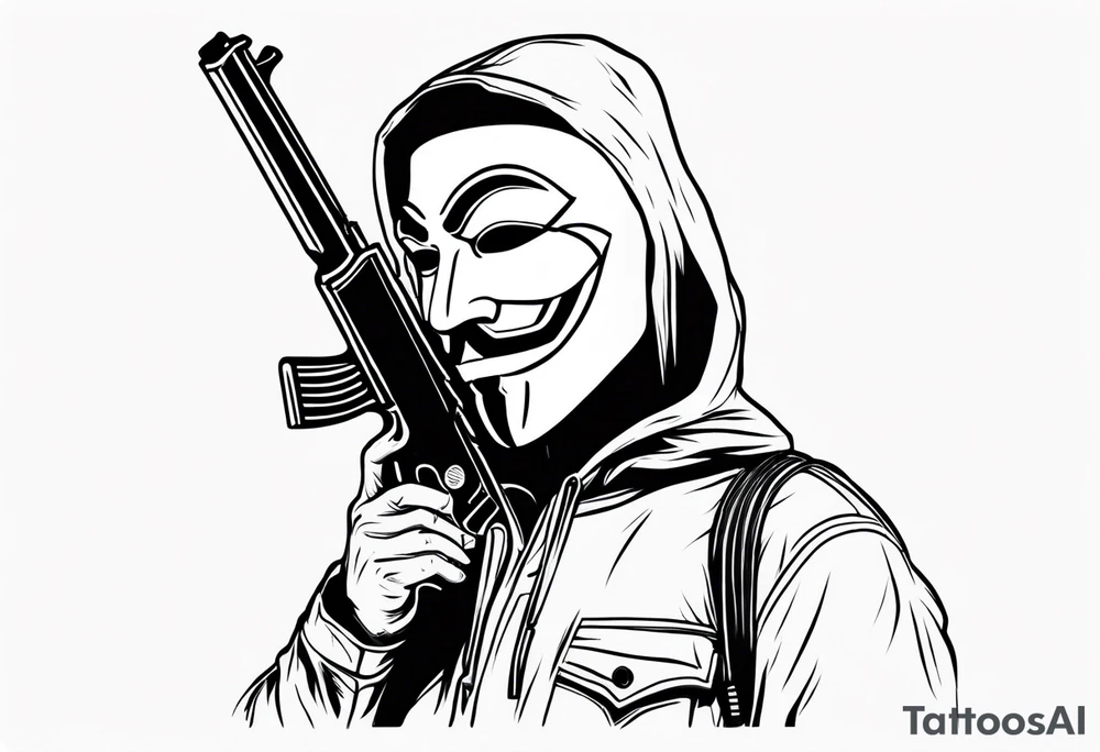 Anonymous with shotgun tattoo idea