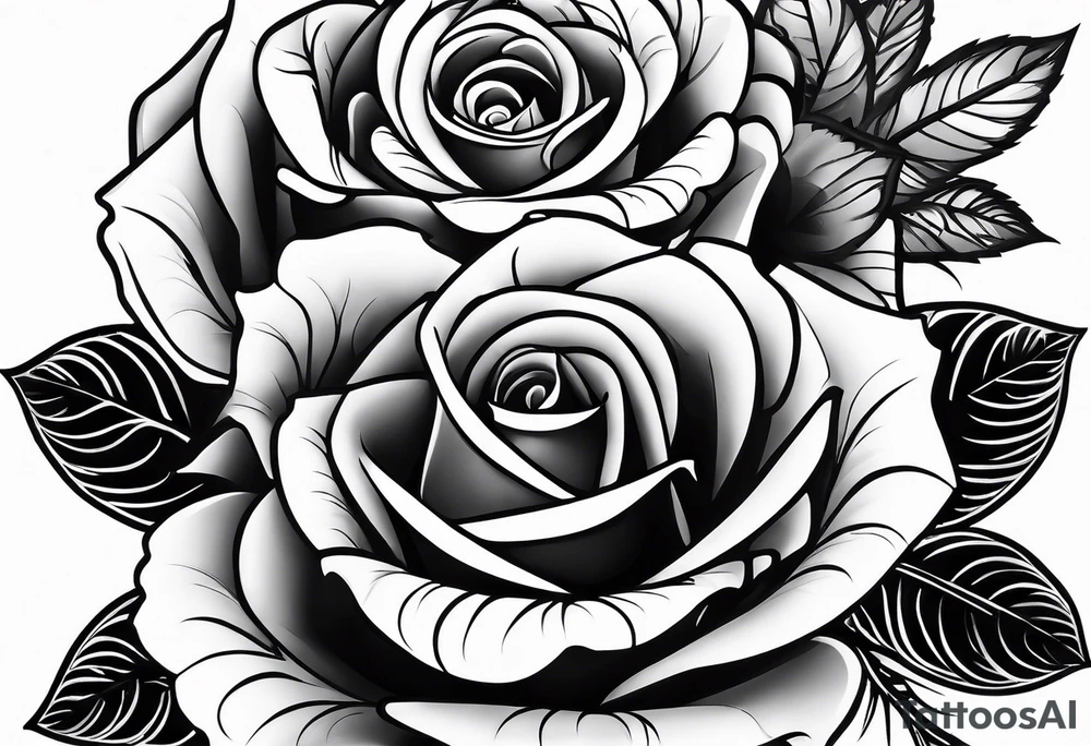 Roses, freedom and gun bullet tattoo idea