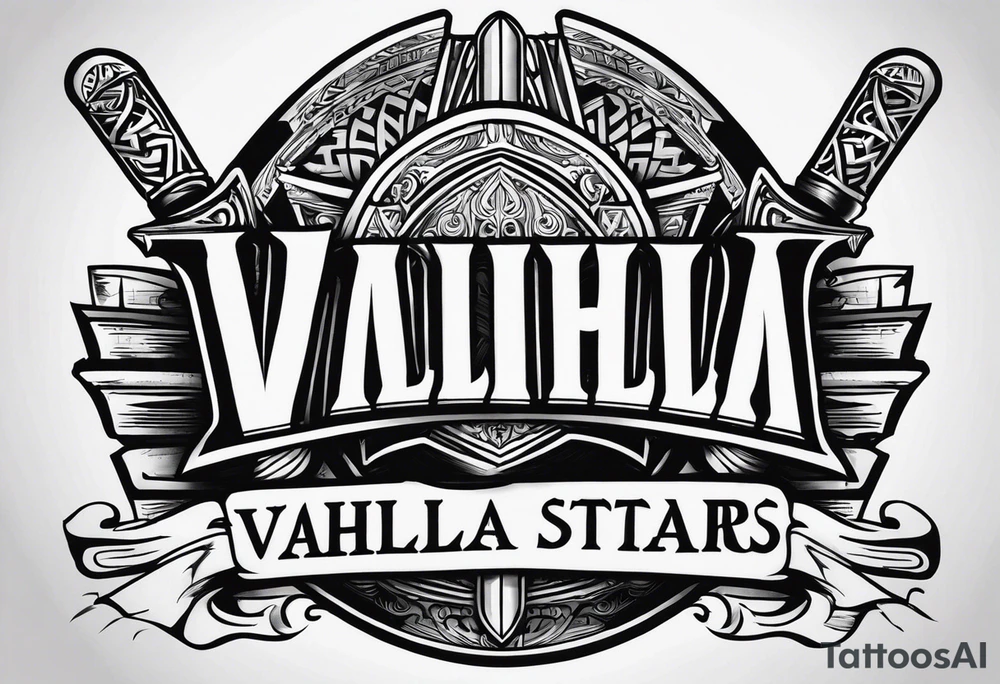Valhalla Stairs sword shield tattoo idea