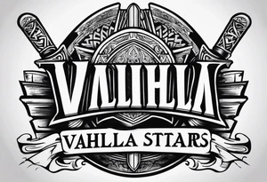 Valhalla Stairs sword shield tattoo idea
