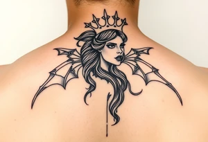 Aquarius theme mysterious screams power elegant and feminine small tattoo idea