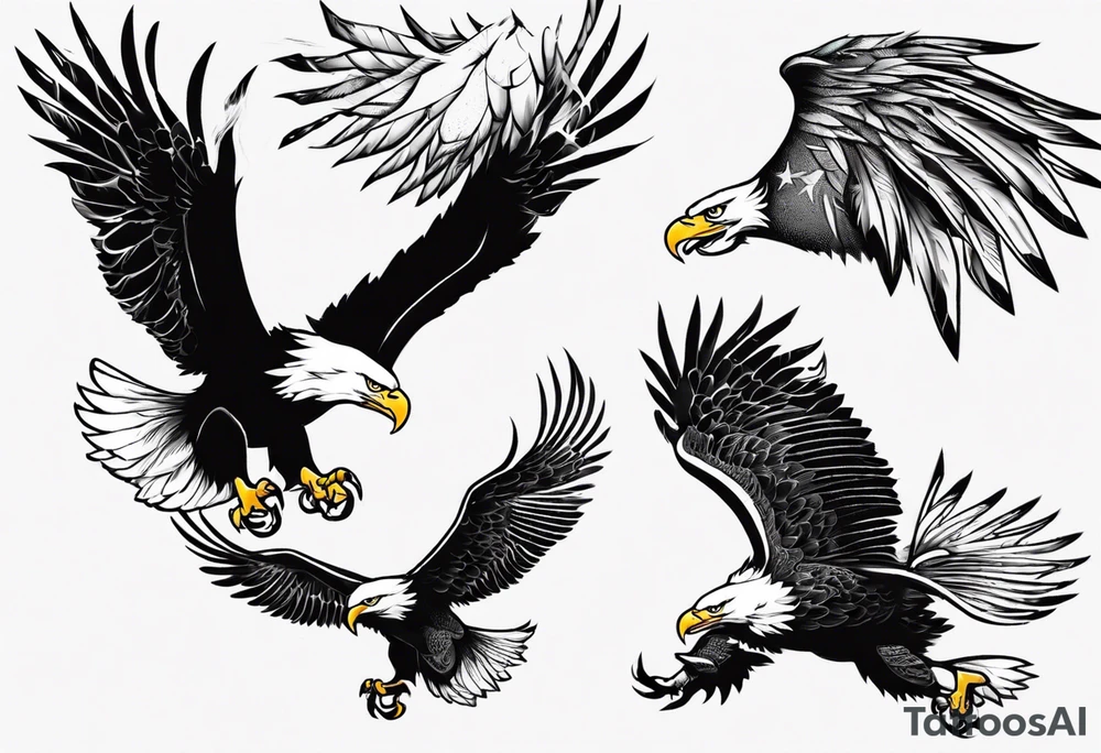 swooping bald eagle tattoo idea