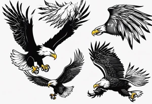 swooping bald eagle tattoo idea