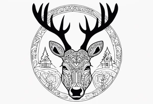 north pole reindeer tattoo idea