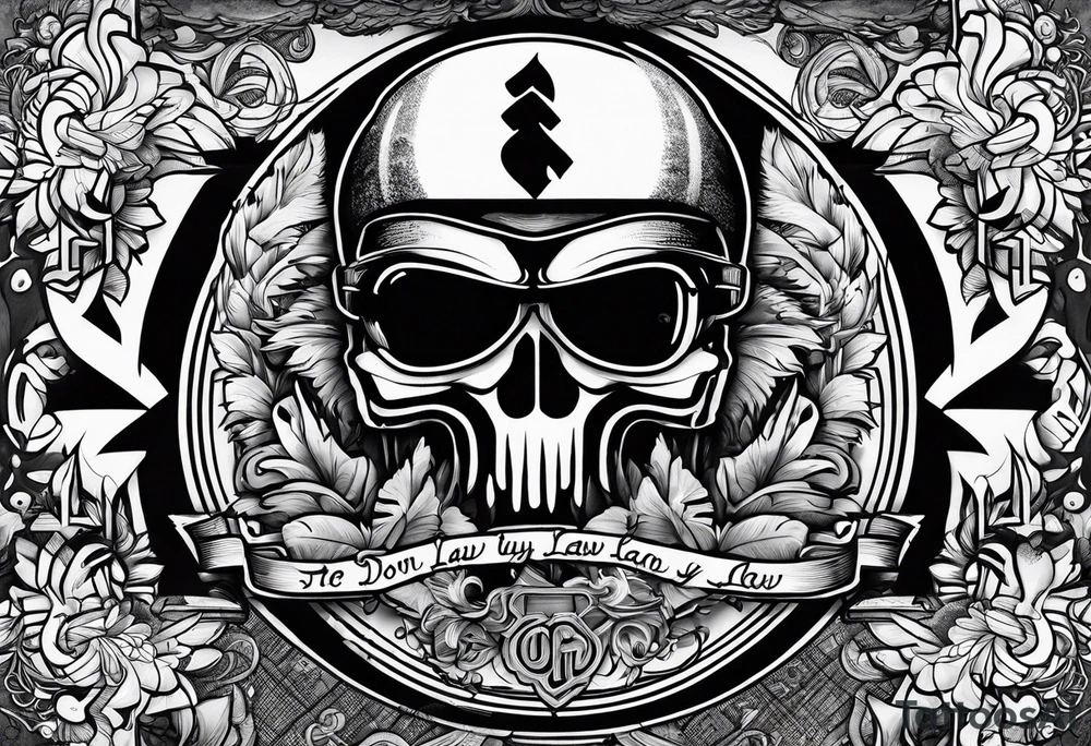 Wu-Tang font saying down by Law tattoo idea