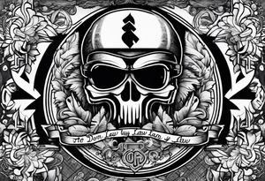 Wu-Tang font saying down by Law tattoo idea