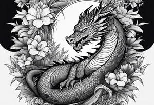 aesthetic jungle with a dragon tattoo idea