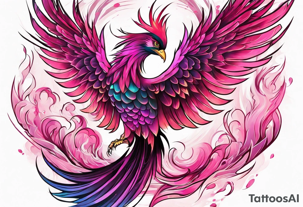 Phoenix pink tattoo idea