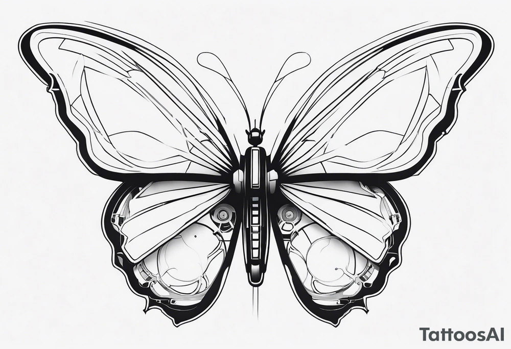 Mechanical Butterfly tattoo idea