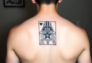 king of hearts card with army star Darth Vader tattoo idea