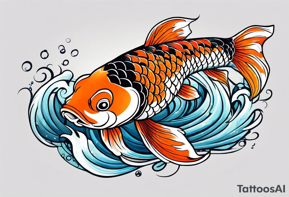 koi fish, in pond tattoo idea