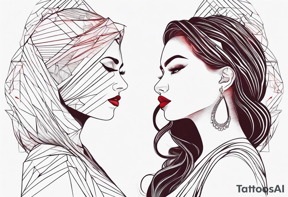 Represente la distance entre 2 personnes qui s aiment avec un fil rouge tattoo idea