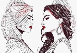 Represente la distance entre 2 personnes qui s aiment avec un fil rouge tattoo idea