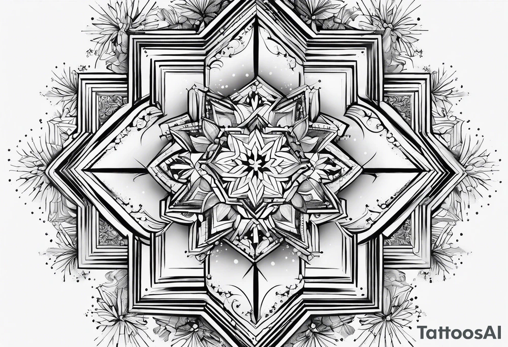 small snow crystal cloud tattoo idea