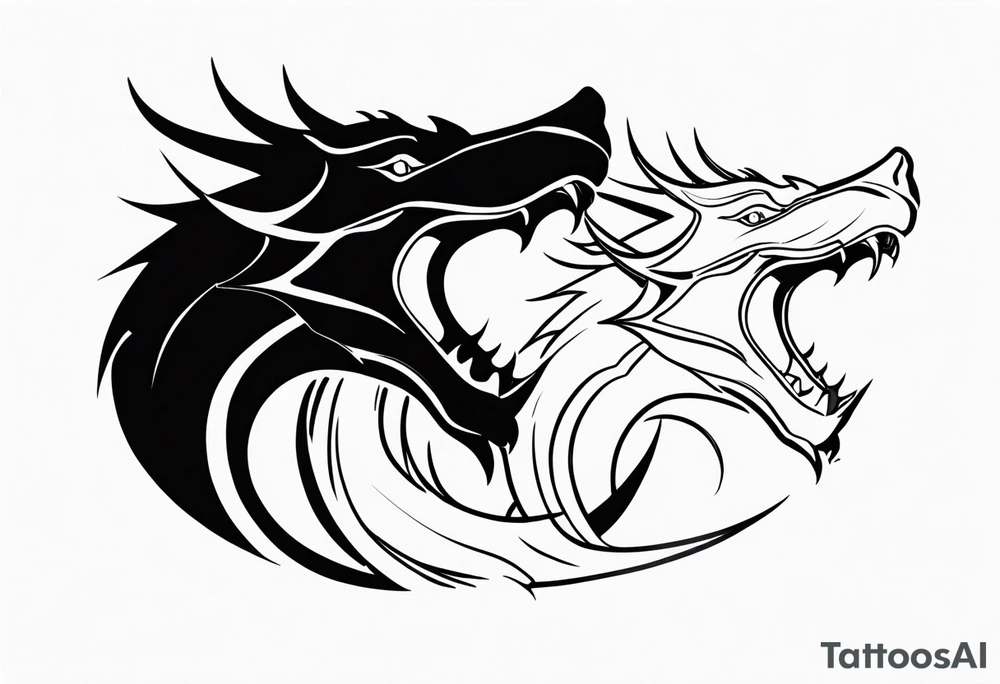 roaring dragons tattoo idea