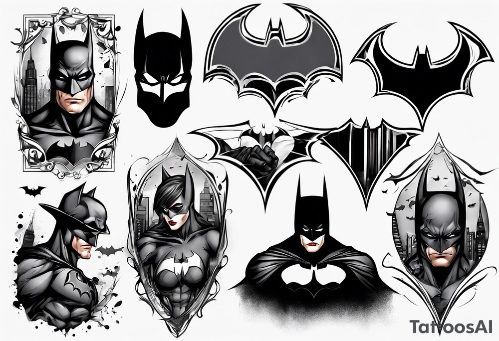 batman gotham sleeve tattoo idea
