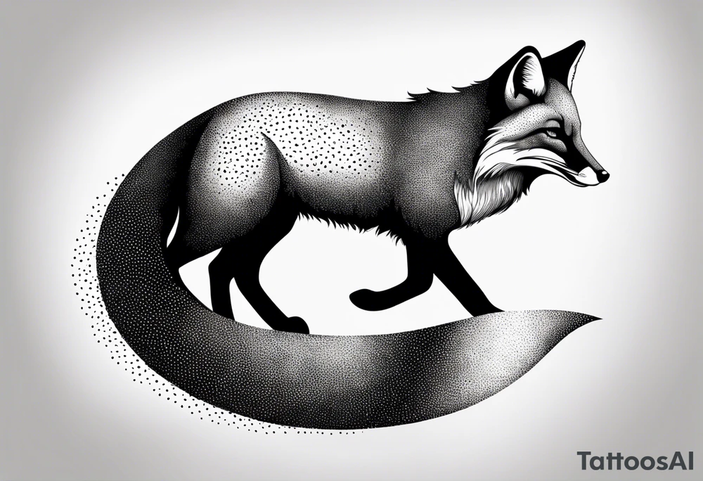 fox, realistic, on the move tattoo idea