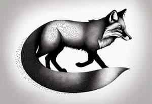 fox, realistic, on the move tattoo idea