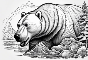 Polar bear killing walrus tattoo idea