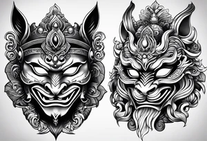 hanya mask on the shoulder, tattoo idea