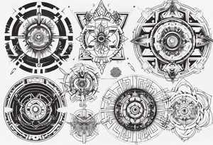 Make a mandala with a futuristic and cyberpunk look tattoo idea