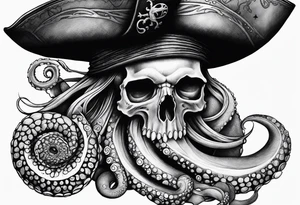 Pirate hat, octopus, snail tattoo idea