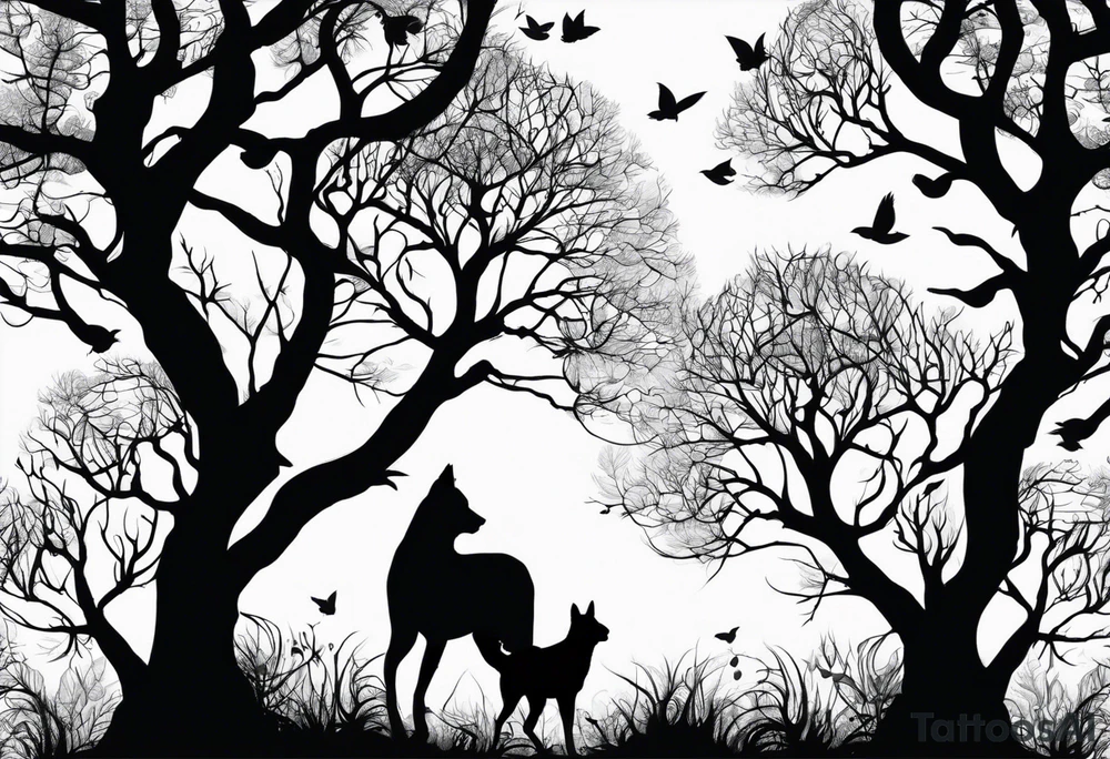 Bäume silhouette tattoo idea