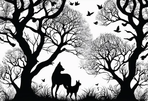 Bäume silhouette tattoo idea