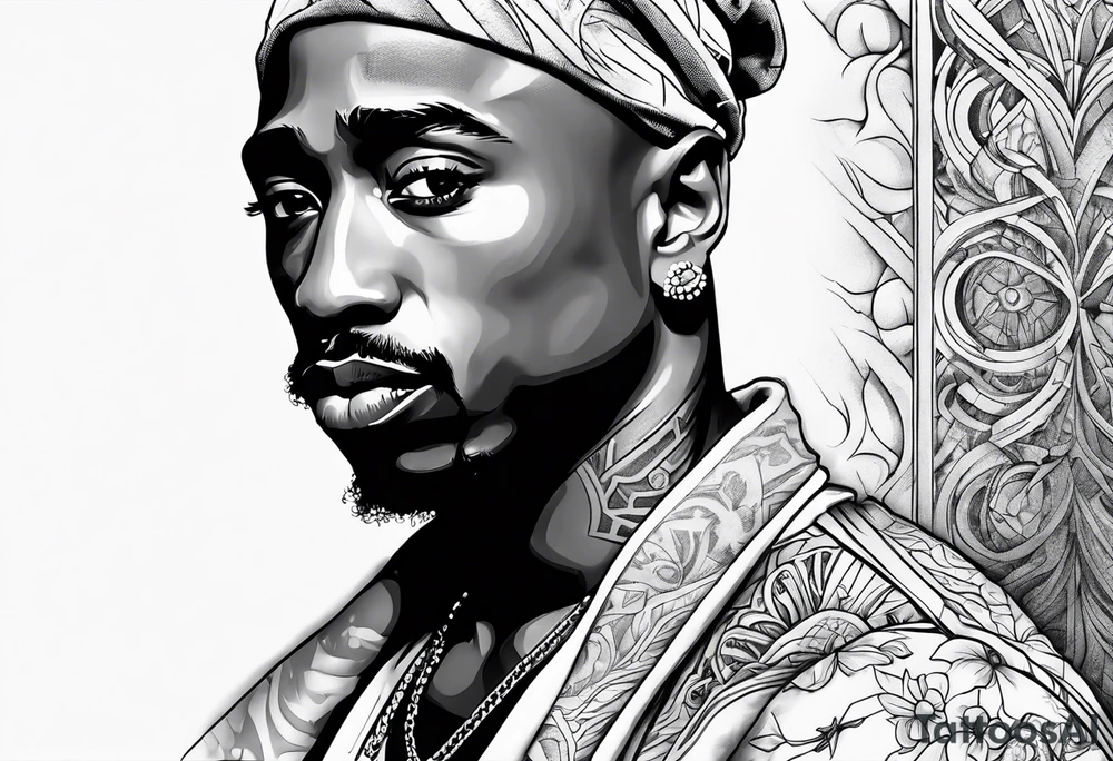 2pac as a sleeve tattoo idea