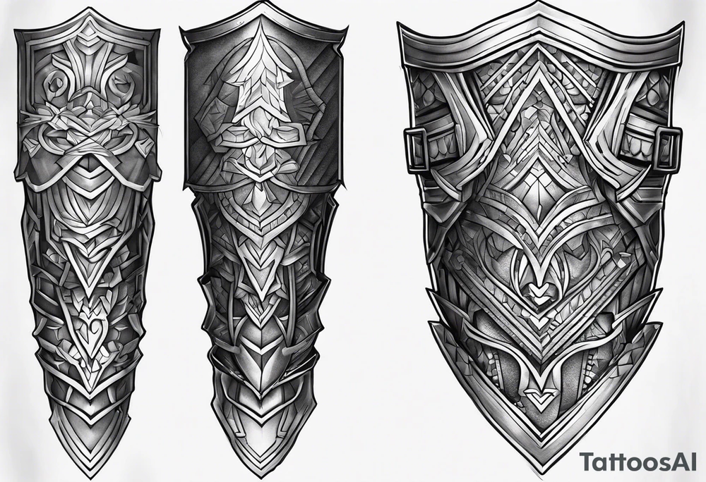 Leg armor men tattoo tattoo idea