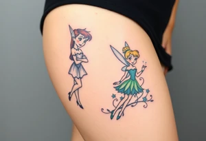 Peter pan, Wendy, Tinker Bell and Winter Tinker bell tattoo idea