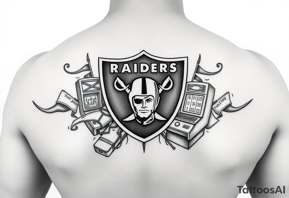 Casino, money, slot machines Las Vegas Raiders tattoo idea