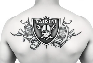 Casino, money, slot machines Las Vegas Raiders tattoo idea