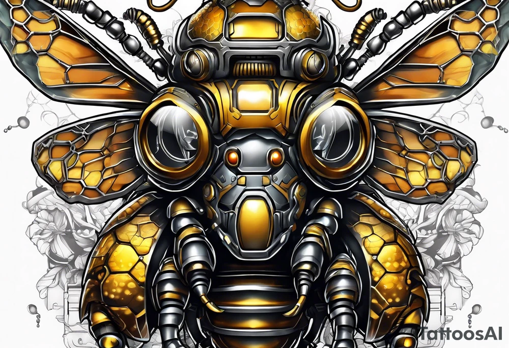 cyborg bee tattoo idea