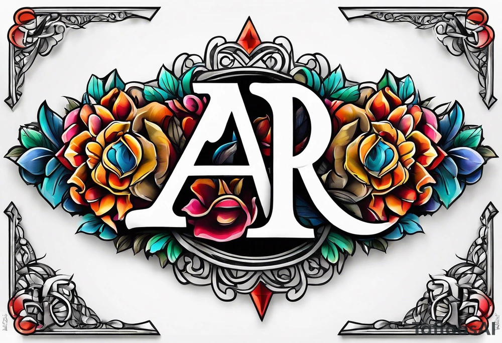 A headband with the letters A R in the middle tattoo idea