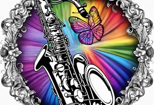 Saxophone, butterfly, rainbow, master chief tattoo idea