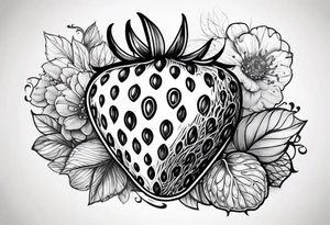 Single Strawberry tattoo idea
