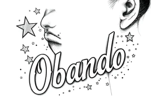 last Name Obando with stars tattoo idea
