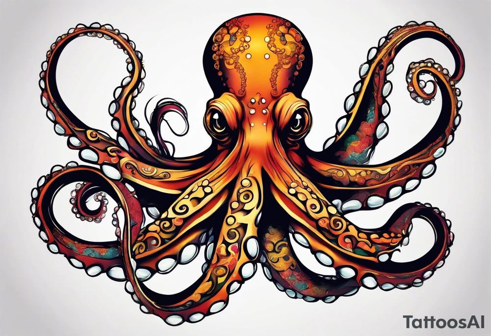 Electric octopus peacefull tattoo idea