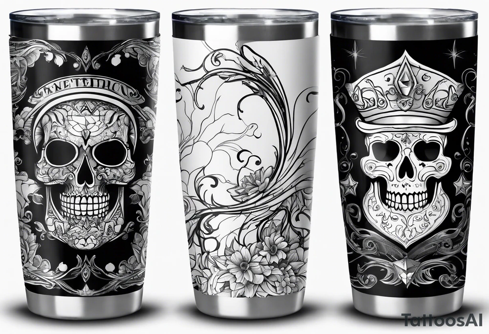 20 oz tumbler banner design, minimalist, spellbound, Halloween tattoo idea