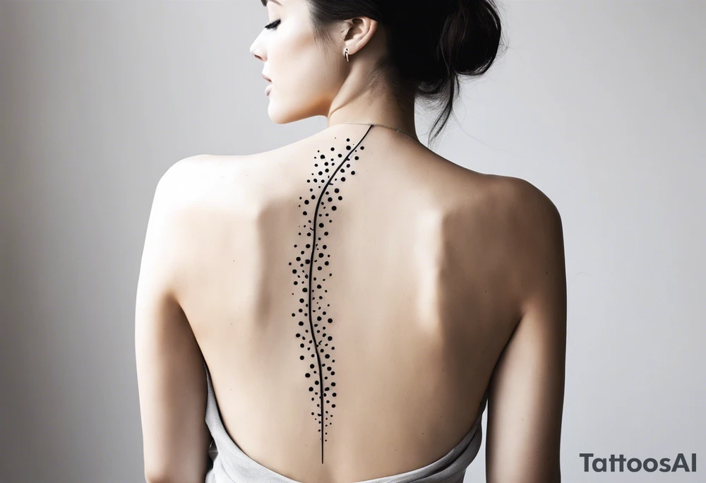 Spine tattoo, sexy, dots tattoo idea
