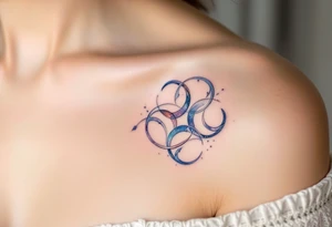 Delicate soft grays, blues, and whites, creating three triskelion spirals. tattoo idea