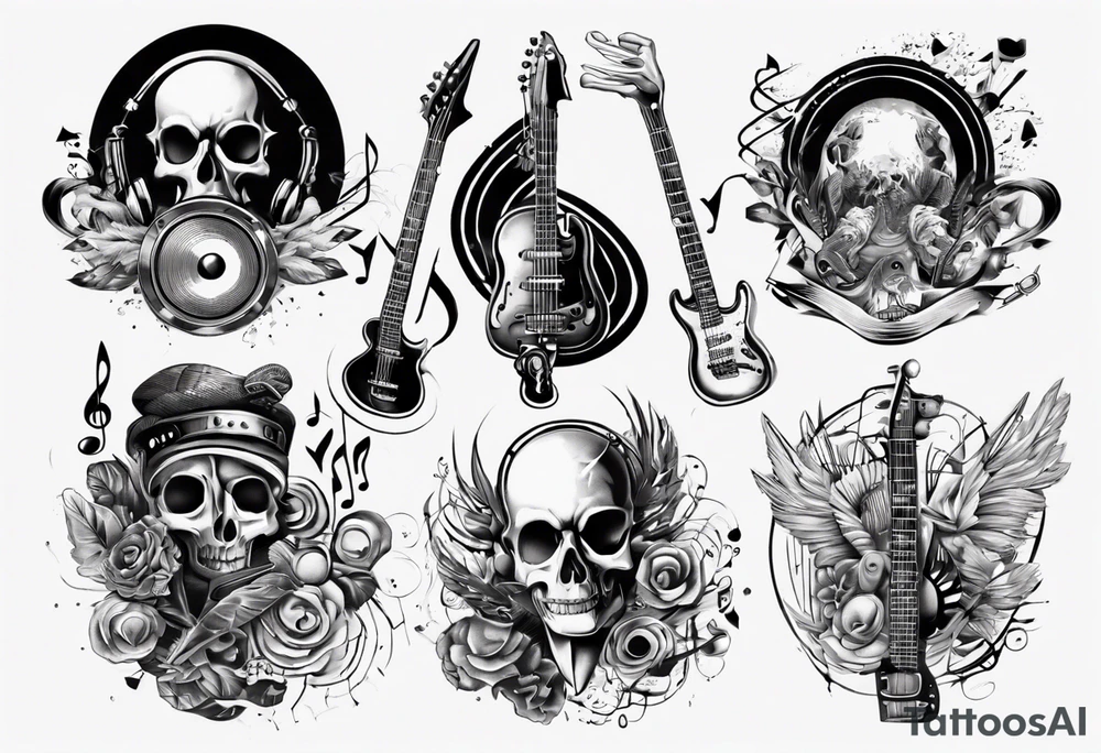music band sound tattoo idea