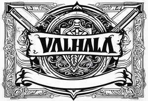 Valhalla sheild sword stairs tattoo idea