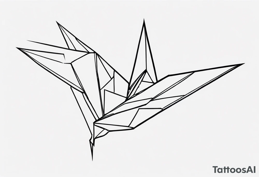 Origami Crane with Torn Edges tattoo idea