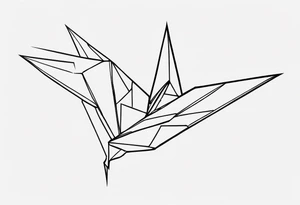 Origami Crane with Torn Edges tattoo idea